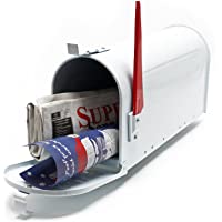 Buzón US Mail diseño Blanco americano decorativo Correo Postal Soporte de pared pie